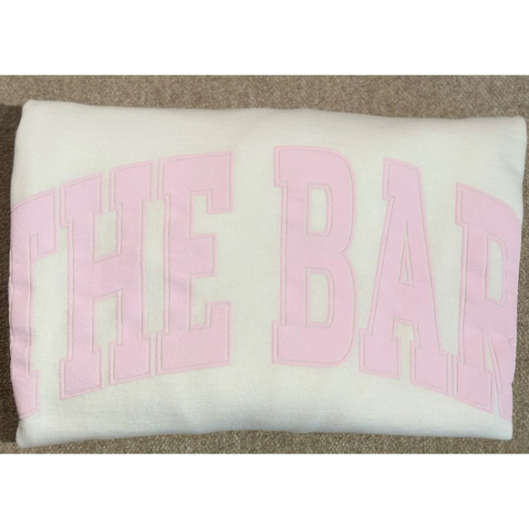 Women’s The Bar Varsity Sweatshirt XL White/Pink - Picture 8 of 9